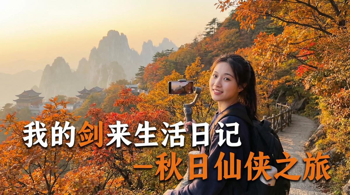 网红主播生活视频 - 网红主播户外生活视频：秋日山野Vlog视频 手持稳定器视频拍